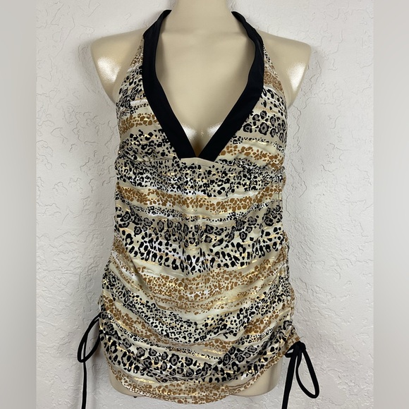 Venus Women’s Metallic Animal Print Swim Top Size 14 Tankini Top - Picture 6 of 7